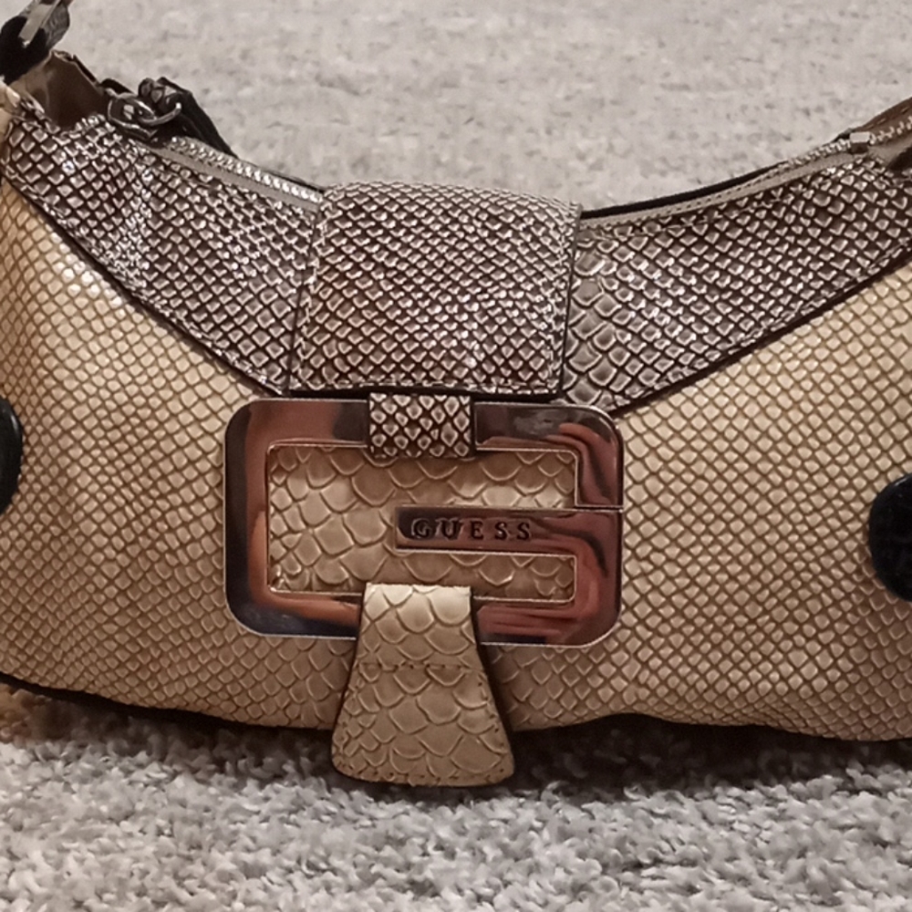 Guess purse cream, brown and black colored